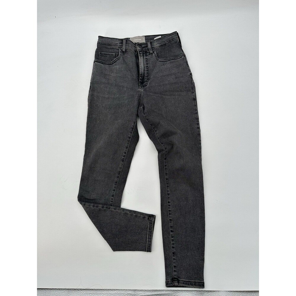 Everline Curvy 10" High-Rise Skinny Jeans in Black Frost Women Size 26